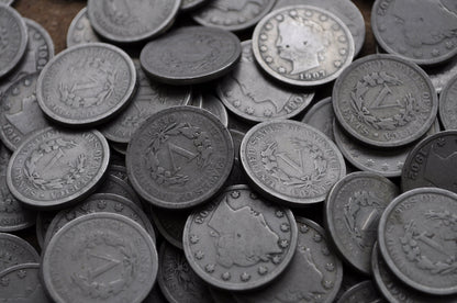 Roll of 40 Liberty V Nickels - 1900 to 1912 - American Vintage US Coins - Good to Very Good - Liberty Head nickel roll of 40 V Nickels