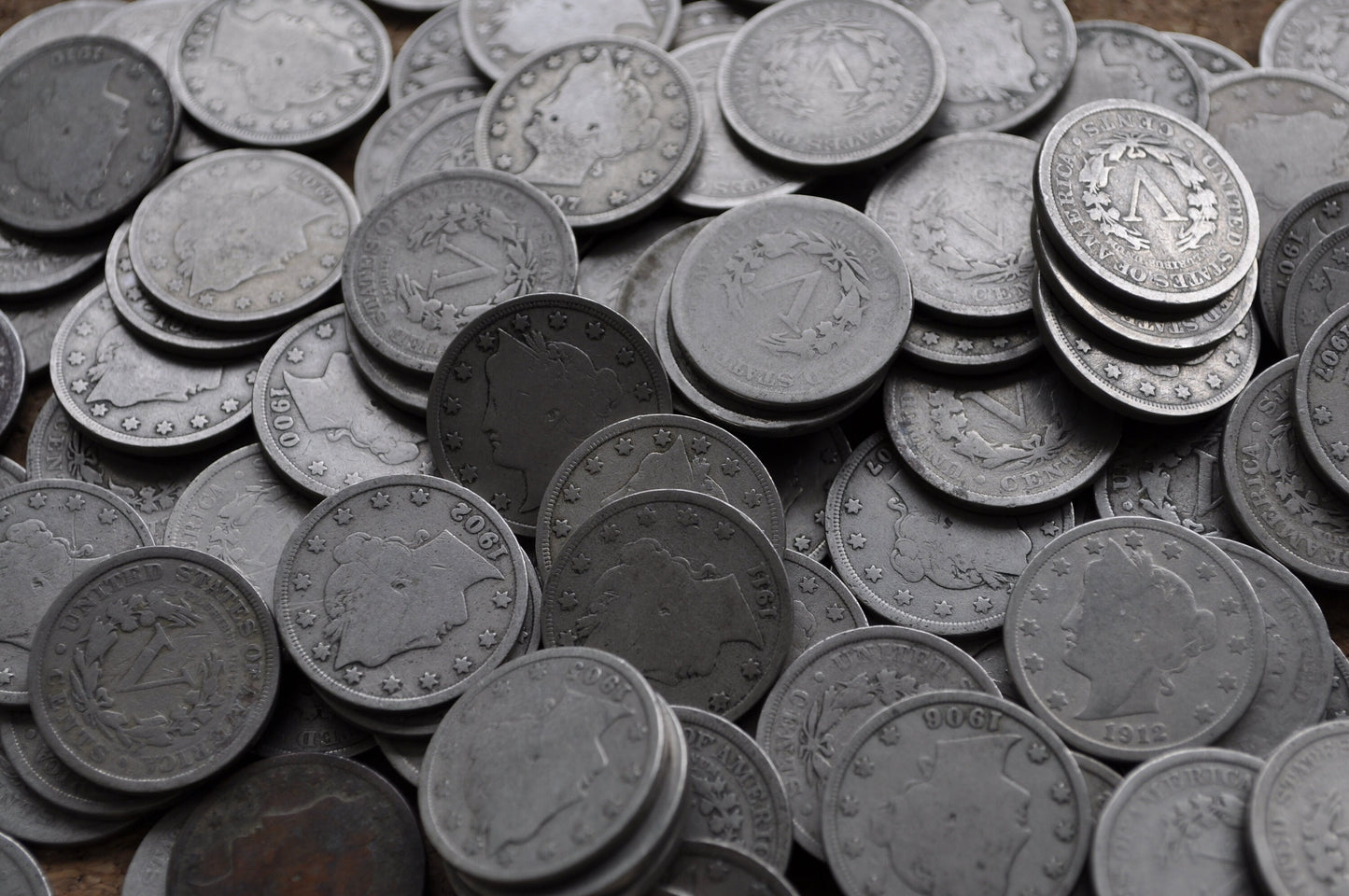 Roll of 40 Liberty V Nickels - 1900 to 1912 - American Vintage US Coins - Good to Very Good - Liberty Head nickel roll of 40 V Nickels