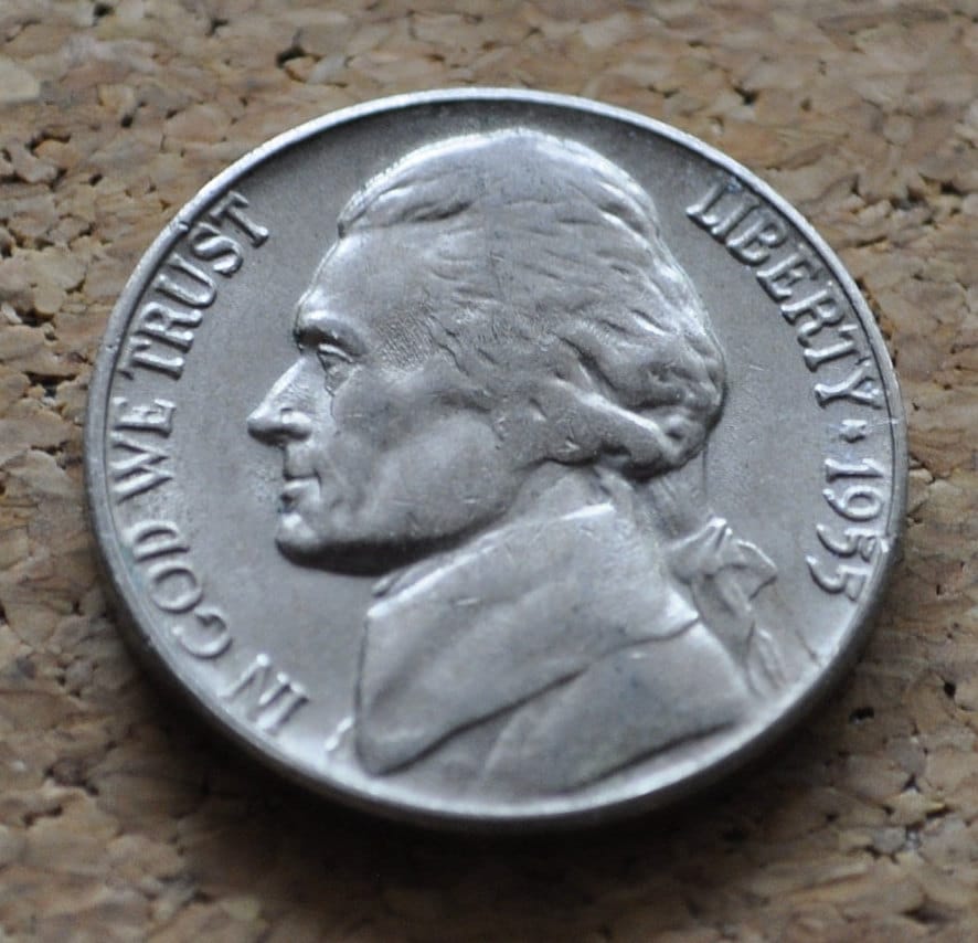 1955 D Jefferson Nickel - Great Condition - 1955 D Nickel - Denver Mint Nickel 1955