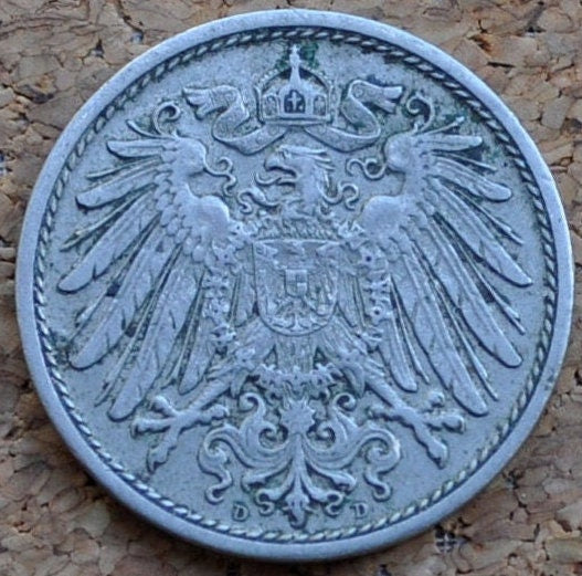 1912 German 10 Pfennig Deutsches Reich - XF condition - Second Reich of Germany 1912 - WWI Era German Coin - Ten Pfennig 1912