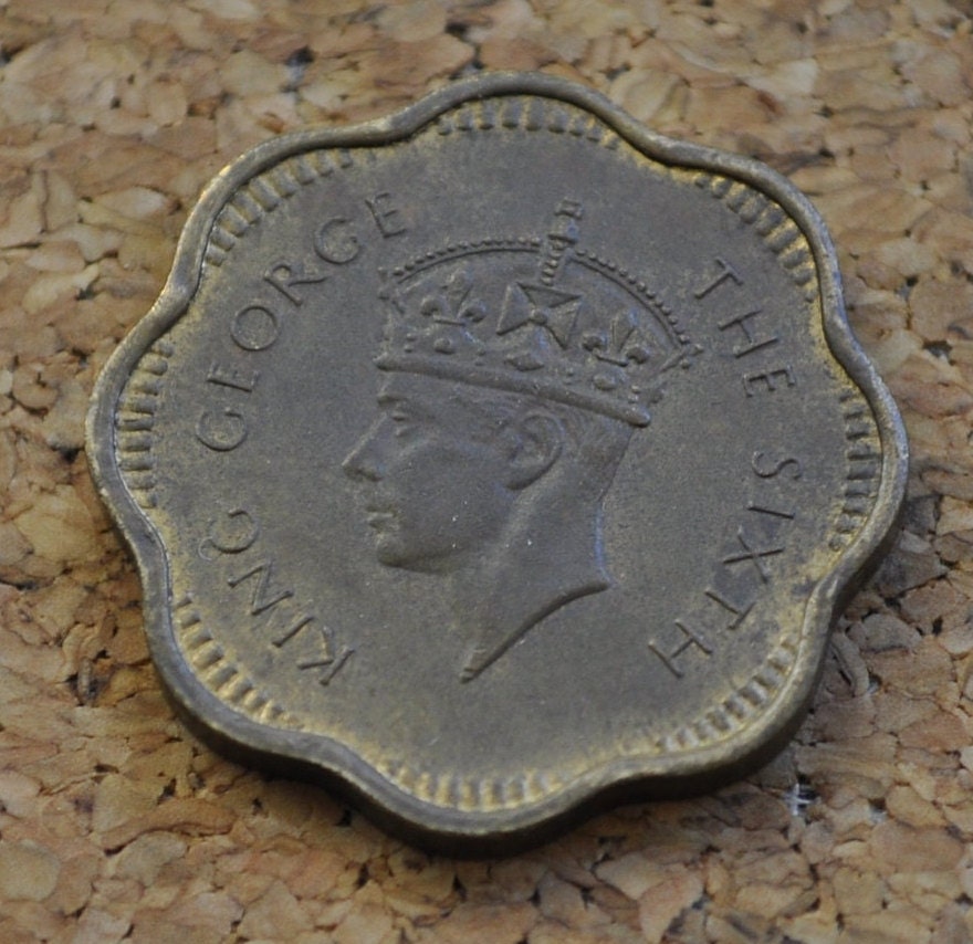 1951 Ceylon Two Cents - XF (Extremely Fine) Condition - King George - UK 2 Pence 1951 Sri Lanka - 2 Penny Coin 1951 UK Ceylon Sri Lanka