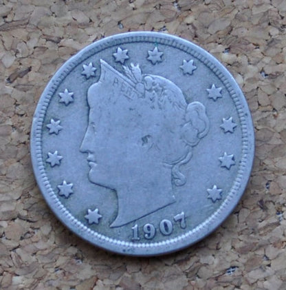 1907 Liberty Head Nickel - 1907 V Nickel - Choose by Grade / Condition - Liberty Nickel 1907 Nickel - Choose by Grade Level