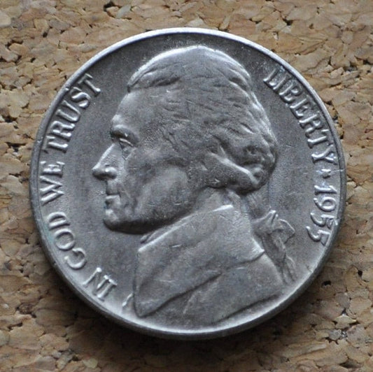 1955 D Jefferson Nickel - Great Condition - 1955 D Nickel - Denver Mint Nickel 1955