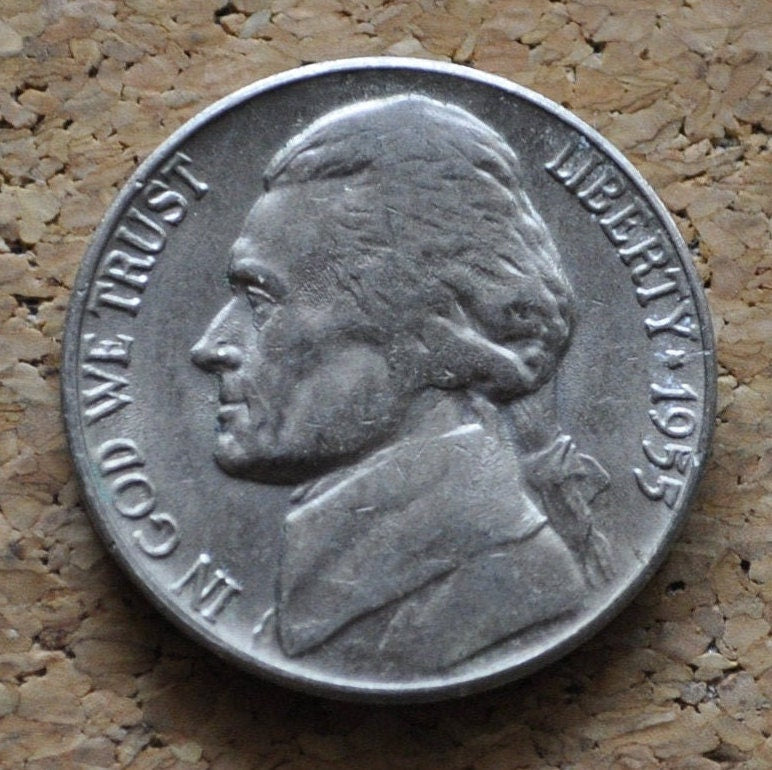 1955 D Jefferson Nickel - Great Condition - 1955 D Nickel - Denver Mint Nickel 1955