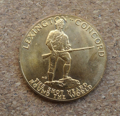 American Revolution Bicentennial Paul Revere Commemorative Medal 1975 - Lexington and Concord - Shot Heard Round the World - Bronze