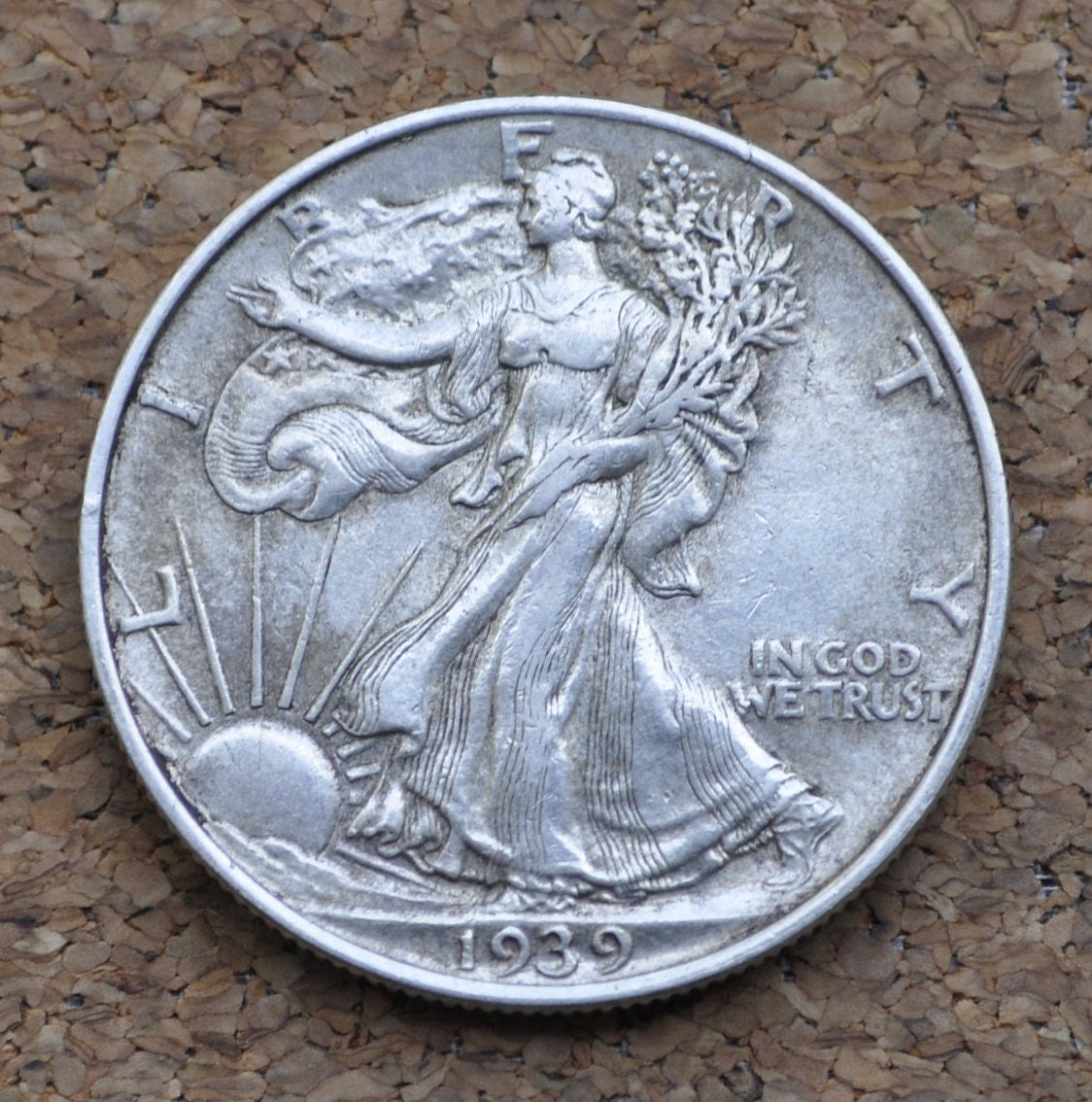 1939 Walking Liberty Silver Half Dollar - XF45 (Extremely Fine to AU50) - Philadelphia Mint - 1939-P Half Dollar / 1939 P Half Dollar