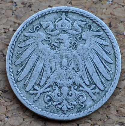 1905 German 5 Pfennig Deutsches Reich - Great condition - Second Reich of Germany 1905 German Coin - Five Pfennig 1905