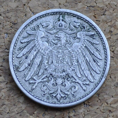 1912 German 10 Pfennig Deutsches Reich - XF condition - Second Reich of Germany 1912 - WWI Era German Coin - Ten Pfennig 1912