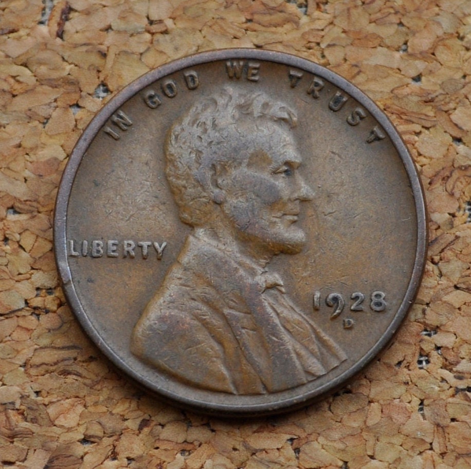 1928 D Wheat Penny - VF (Very Fine) Grade / Condition - Denver Mint - 1928 D Wheat Ear Cent - Wheat Back 1928D