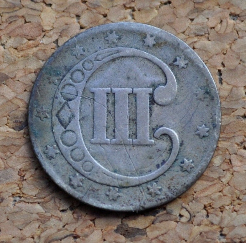 1852 Three Cent Silver US Coin - Choose by / Grade / Condition - 1852 3 Cent - Trimes / Silver 3 Cent Pieces - Good Type Coin