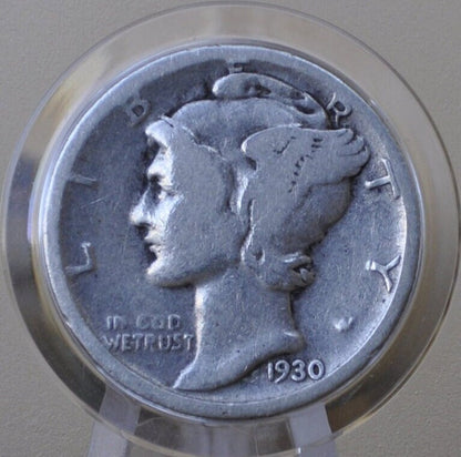 1930-S Mercury Silver Dime - G-F (Good to Fine) Choose by Grade -San Francisco Mint- 1930 S Mercury Dime 1930 S Winged Liberty Head