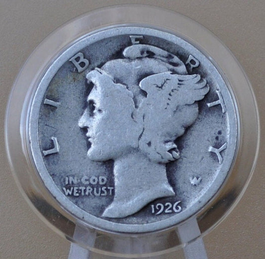 1926 Mercury Silver Dime P,D,S - Choose by Mint Mark and Grade - 1926 Silver Dime 1926 D Mercury Dime 1926 S Winged Liberty Head Dime