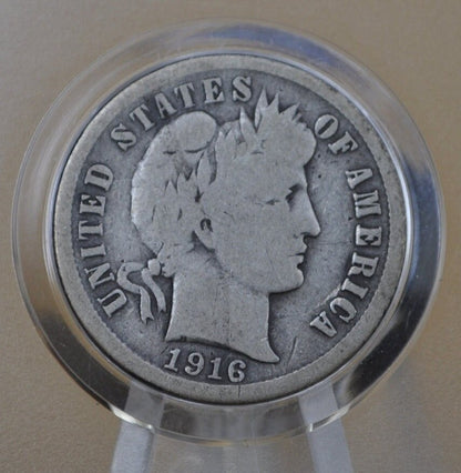 1916-S Barber Silver Dime G/VG (Good to Very Good) Grade / Condition - San Francisco Mint - 1916 S Barber Dime Silver Dime 1916 S