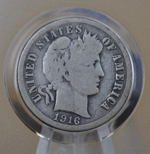 1916-S Barber Silver Dime G/VG (Good to Very Good) Grade / Condition - San Francisco Mint - 1916 S Barber Dime Silver Dime 1916 S