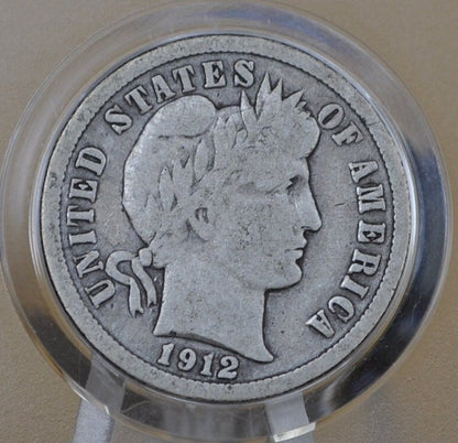 1912-D Barber Silver Dime - Choose by Grade / Condition - Denver Mint - 1912 D Barber Dime 1912 D Liberty Head Dime 1912D