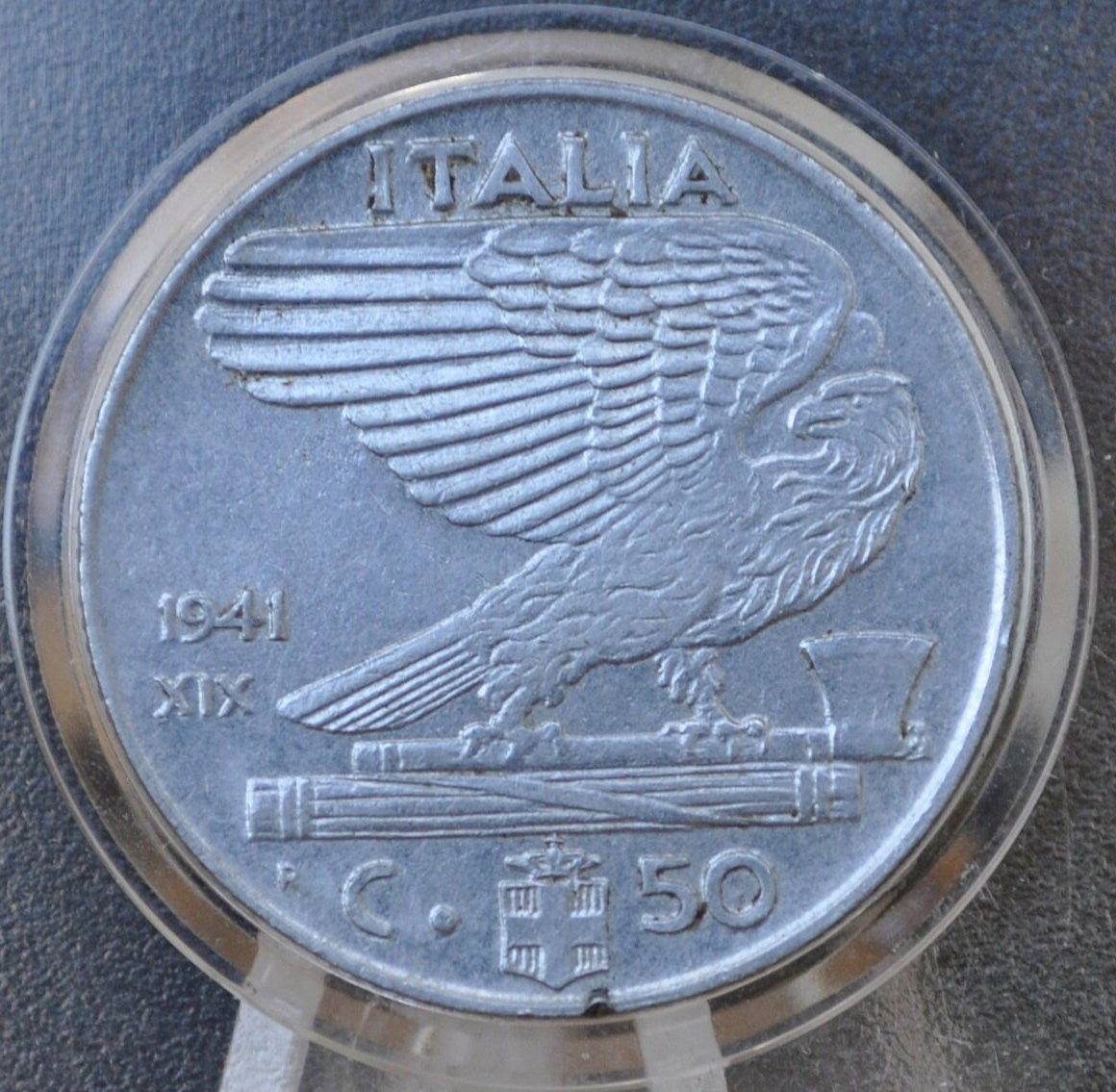 1941 Italian 50 Centesimi Coin - Victor Emmanuel III - Italy Twenty Cent Coin 1941 Fifty Centesimi - Kingdom of Italy - Great Condition