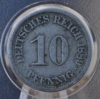 1889 German 10 Pfennig Deutsches Reich - Good condition - Second Reich of Germany 1889 - 1800s German Coin - Ten Pfennig 1889