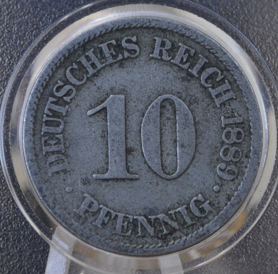 1889 German 10 Pfennig Deutsches Reich - Good condition - Second Reich of Germany 1889 - 1800s German Coin - Ten Pfennig 1889