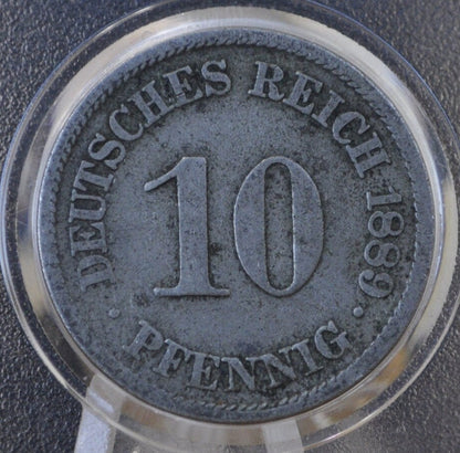 1889 German 10 Pfennig Deutsches Reich - Good condition - Second Reich of Germany 1889 - 1800s German Coin - Ten Pfennig 1889