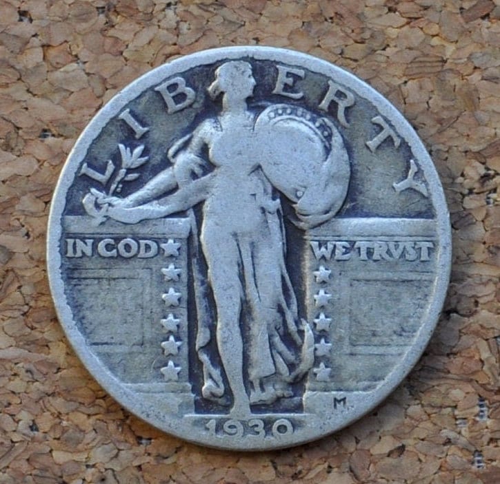 1930 Standing Liberty Silver Quarter - Choose by Grade - Philadelphia Mint - 1930 P Liberty Standing Quarter - 1930 Quarter Silver