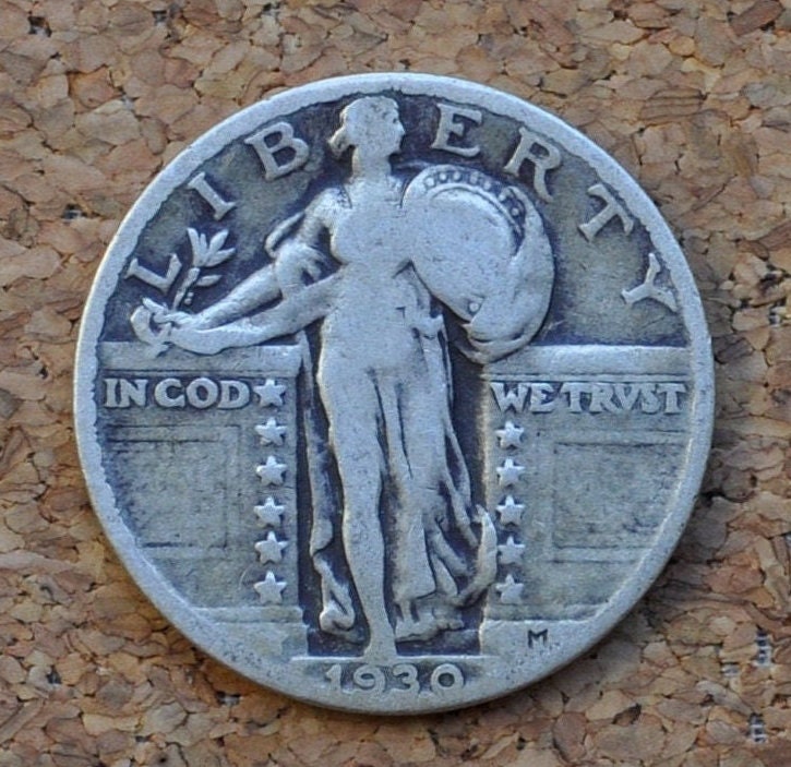 1930 Standing Liberty Silver Quarter - Choose by Grade - Philadelphia Mint - 1930 P Liberty Standing Quarter - 1930 Quarter Silver