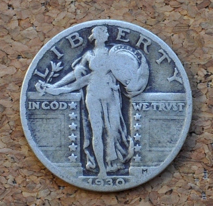 1930 Standing Liberty Silver Quarter - Choose by Grade - Philadelphia Mint - 1930 P Liberty Standing Quarter - 1930 Quarter Silver