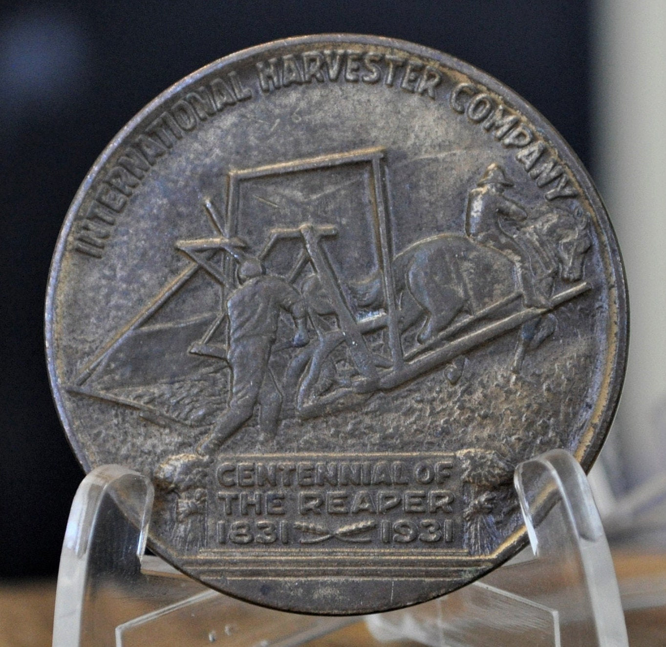 1931 International Reaper Centennial - Cyrus Mccormick - 1831-1931 Anniversary Medal - Bronze Harvester Company Commemorative Token