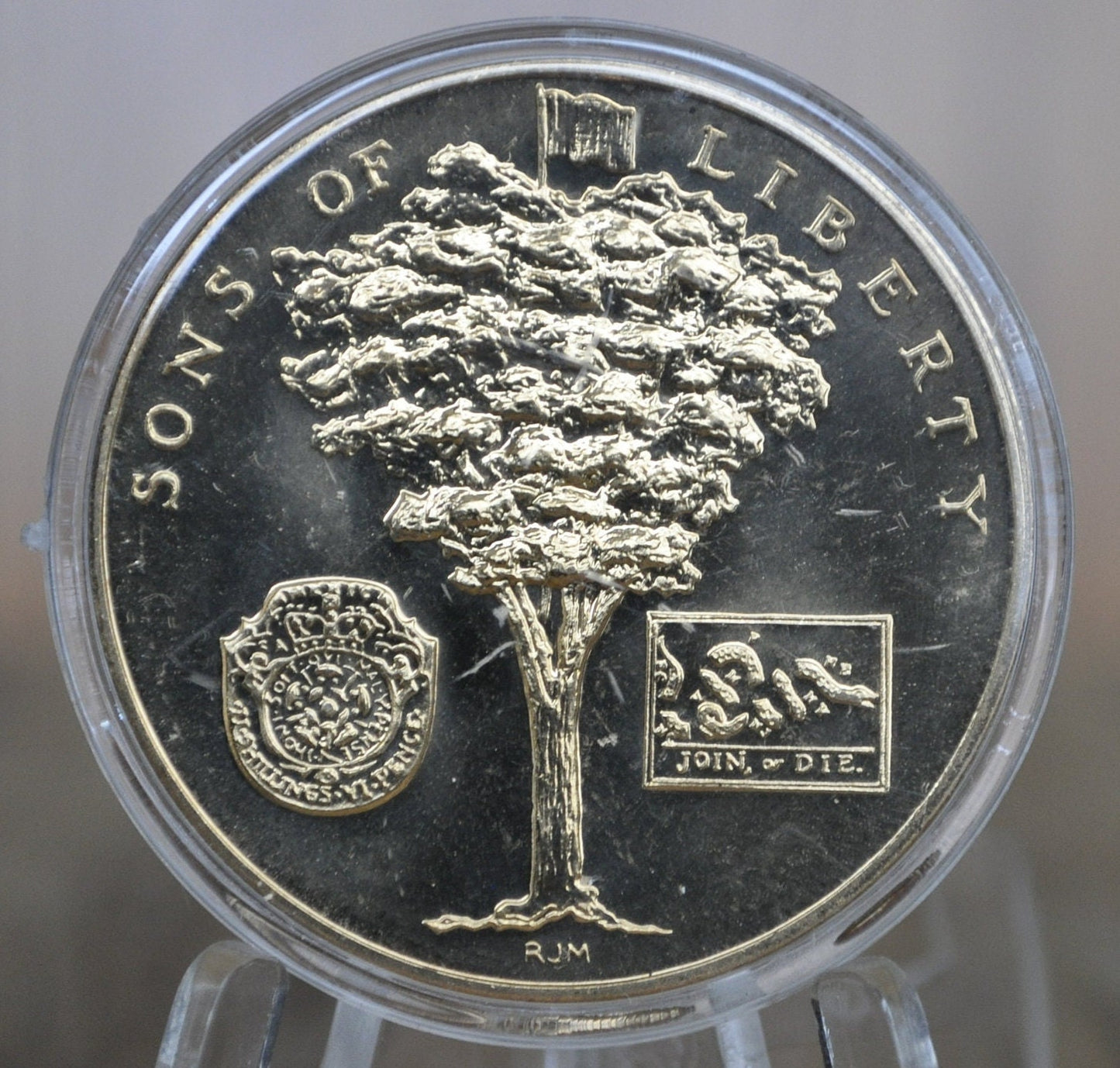 American Revolution Bicentennial George Washington Commemorative Medal 1972 - Sons Of Liberty - Join or Die - Bronze, Large Medal