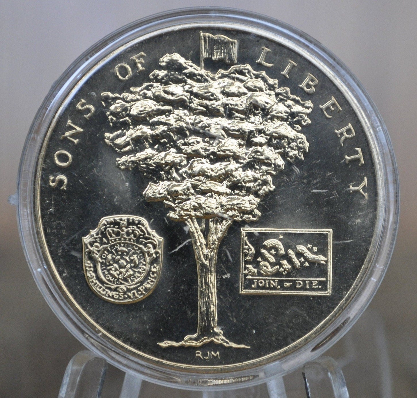 American Revolution Bicentennial George Washington Commemorative Medal 1972 - Sons Of Liberty - Join or Die - Bronze, Large Medal