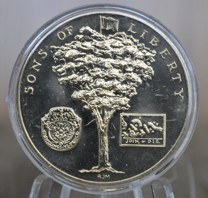 American Revolution Bicentennial George Washington Commemorative Medal 1972 - Sons Of Liberty - Join or Die - Bronze, Large Medal