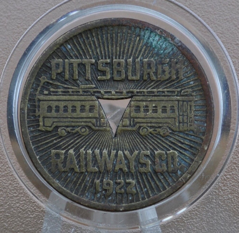 1922 Pittsburg Railways Token - Pittsburg Pennsylvania Tokens - Good For One Fare - Vintage Railway Token - Pittsburg PA