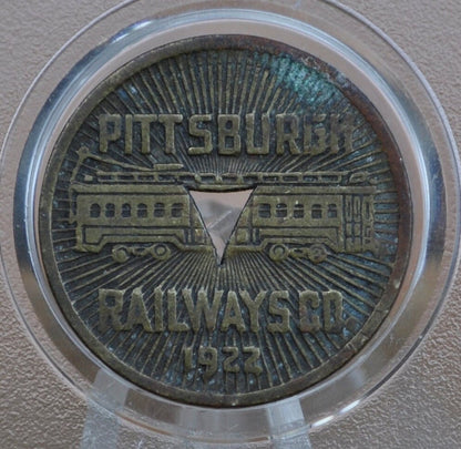 1922 Pittsburg Railways Token - Pittsburg Pennsylvania Tokens - Good For One Fare - Vintage Railway Token - Pittsburg PA