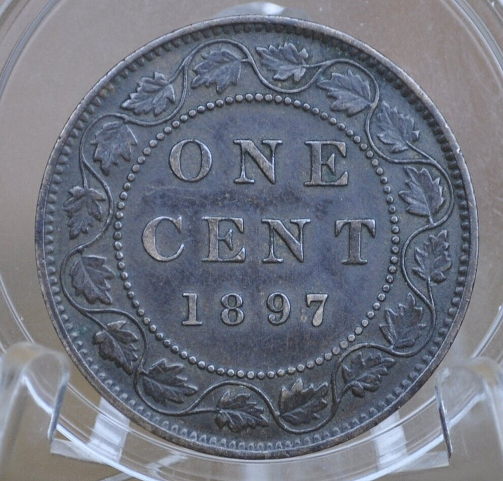 1897 Canadian One Cent - XF (Extremely Fine) Condition - Queen Victoria - One Cent Canada 1897 Large Cent - 1897 Large Cent
