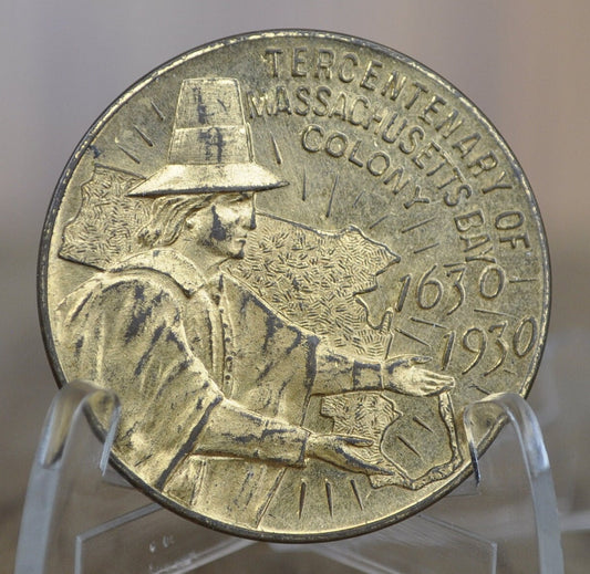 1930 Tercentenery of Massachusetts Bay Colony Medal - Bronze - Massachusetts Bay Anniversary Medal - Vintage Bronze Medal 1630-1930