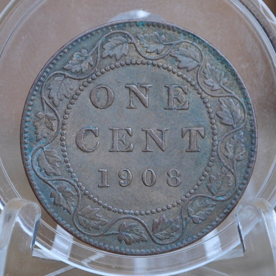 1908 Canadian Cent - XF (Extremely Fine) Grade / Condition - Edward VII - One Cent Canada 1908 Large Cent - 1908 Canadian Penny