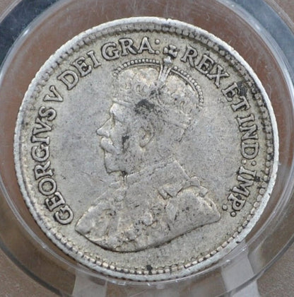 1914 Canadian Silver 5 Cent Coin - VF (Very Fine) Condition - King George - Canada 5 Cent Sterling Silver 1914 Canada