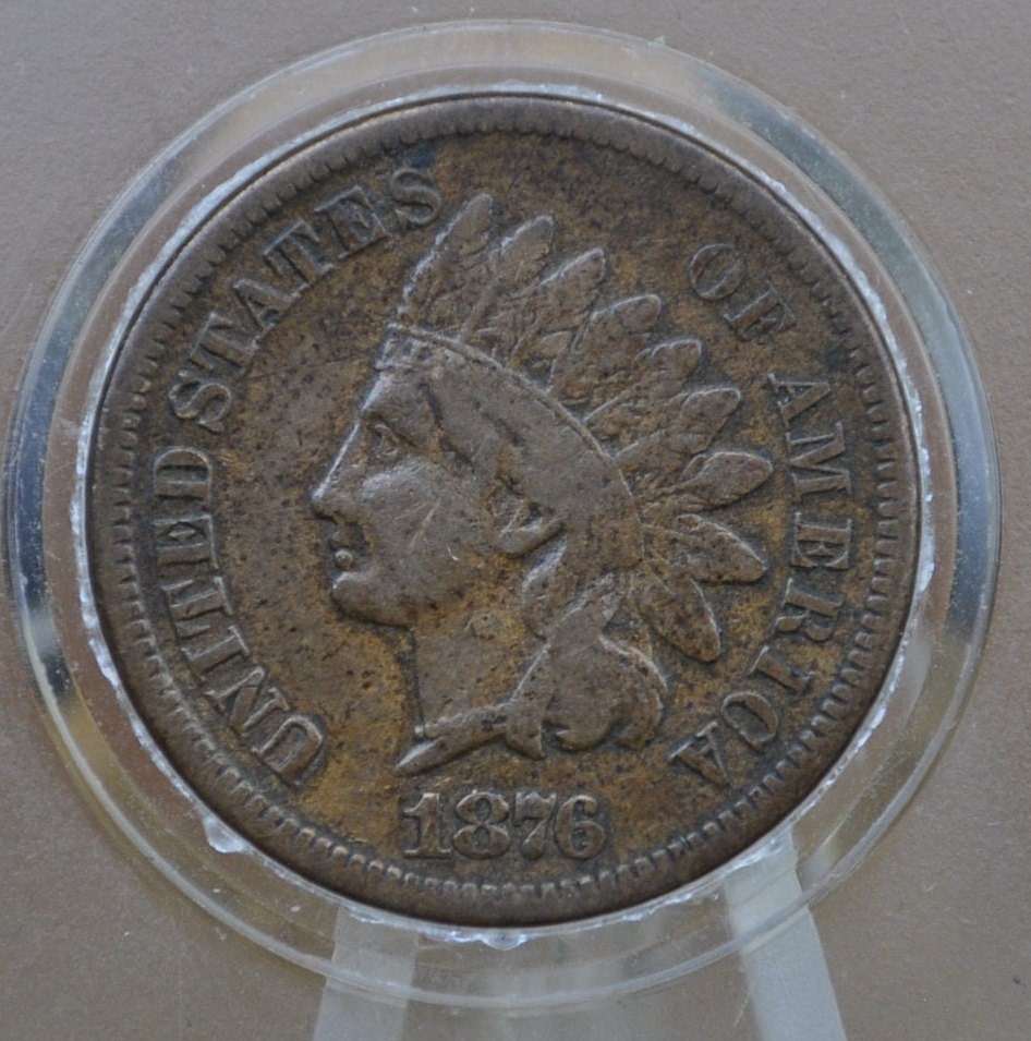 1876 Indian Head Penny - G-VG (Good to Very Good) Grade; Choose by Grade - Indian Head Cent 1876 - Good Date, Harder to Find