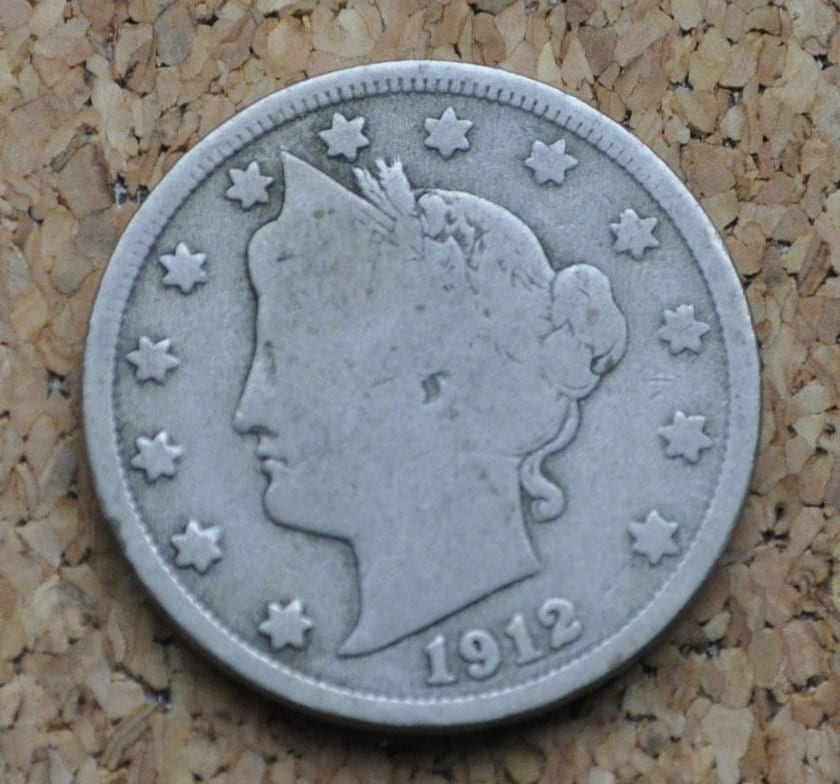 1912 D Liberty Head Nickel - G-VG (Good to Very Good) Grade / Condition - Denver Mint - Liberty Nickel 1912 D Nickel 1912-D V Nickel