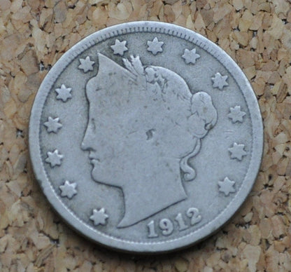 1912 D Liberty Head Nickel - Choose by Grade / Condition - Denver Mint - Liberty Nickel 1912 D Nickel 1912-D V Nickel