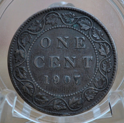 1907 Canadian One Cent - VF/XF Condition & Great Detail - King Edward VII - One Cent Canada 1907 Cent, Tougher Date