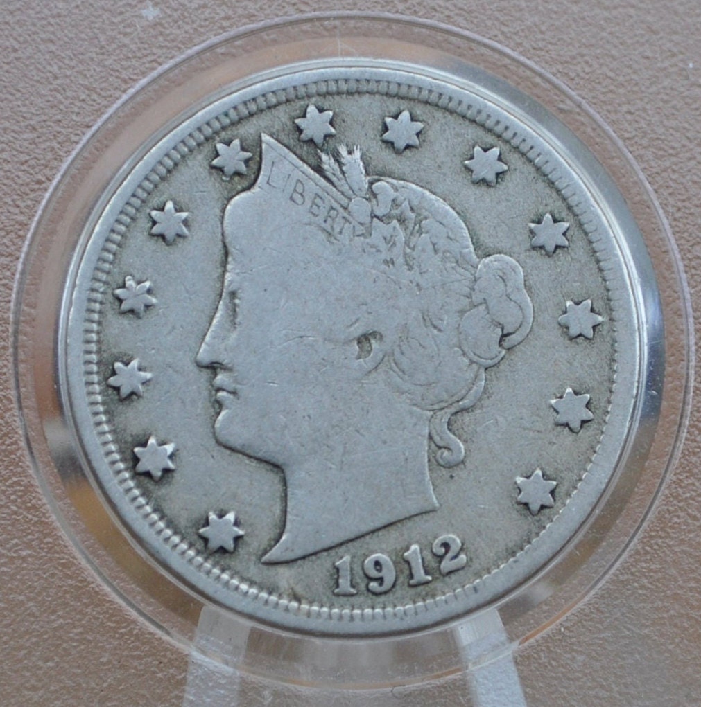 1912 D Liberty Head Nickel - G-VG (Good to Very Good) Grade / Condition - Denver Mint - Liberty Nickel 1912 D Nickel 1912-D V Nickel