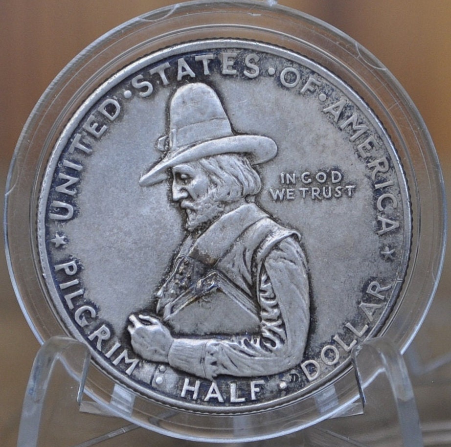 Authentic 1920 Pilgrim Tercentenary Silver Commemorative Half Dollar - XF-BU (Uncirculated) - Pilgrim Half Dollar Commemorative 1920