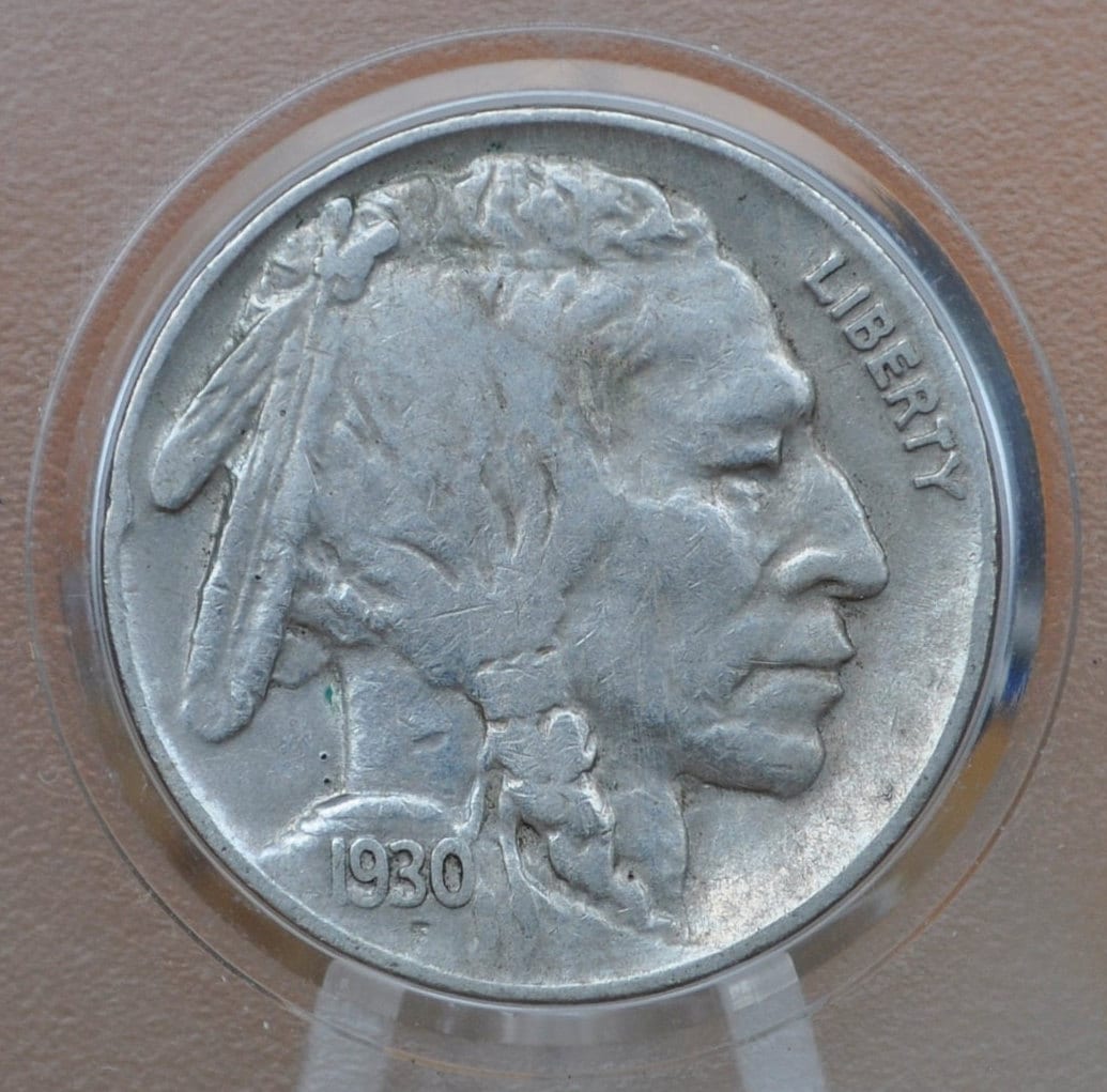 1930 Buffalo Nickel - F-XF (Fine to Extremely Fine) Grades; Choose by Grade - 1930 Indian Head Nickel 1930 - Philadelphia Mint - 1930 Nickel