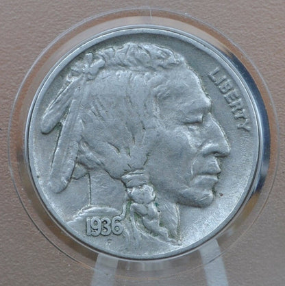 1936-S Buffalo Nickel - Choose by Grade VF-BU (Very Fine to Uncirculated) - San Francisco Mint - 1936 S Indian Head Nickel 1936 S