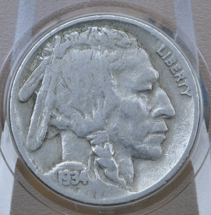 1934 Buffalo Nickel - VF-AU (Very Fine to About Uncirculated) Grades; Choose by Grade - 1934 P Indian Head Nickel 1934 P Nickel