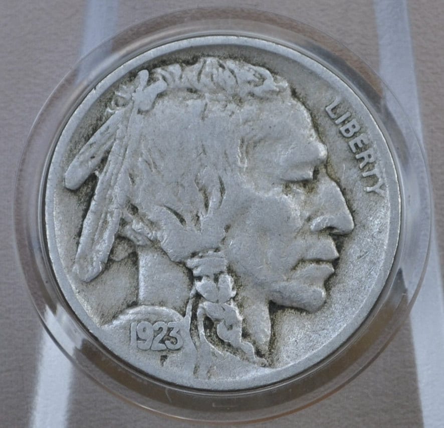 1923 Buffalo Nickel - VG-XF (Very Good to Extremely Fine) Grade - Philadelphia Mint - Vintage US Coin - 1923 P Nickel Indian Head 1923P