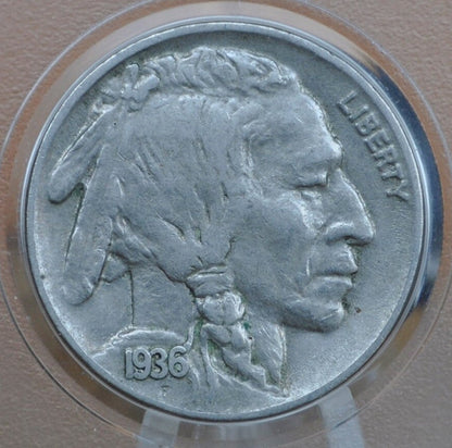 1936 Buffalo Nickel - VF-AU (Very Fine - About Uncirculated) Grades; Choose by Grade - 1936 Indian Head Nickel 1936 P Nickel Buffalo Reverse