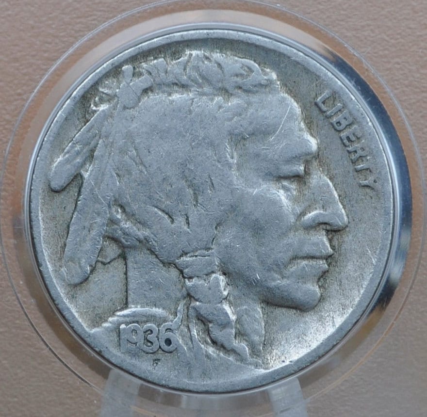 1936 Buffalo Nickel - VF-AU (Very Fine - About Uncirculated) Grades; Choose by Grade - 1936 Indian Head Nickel 1936 P Nickel Buffalo Reverse