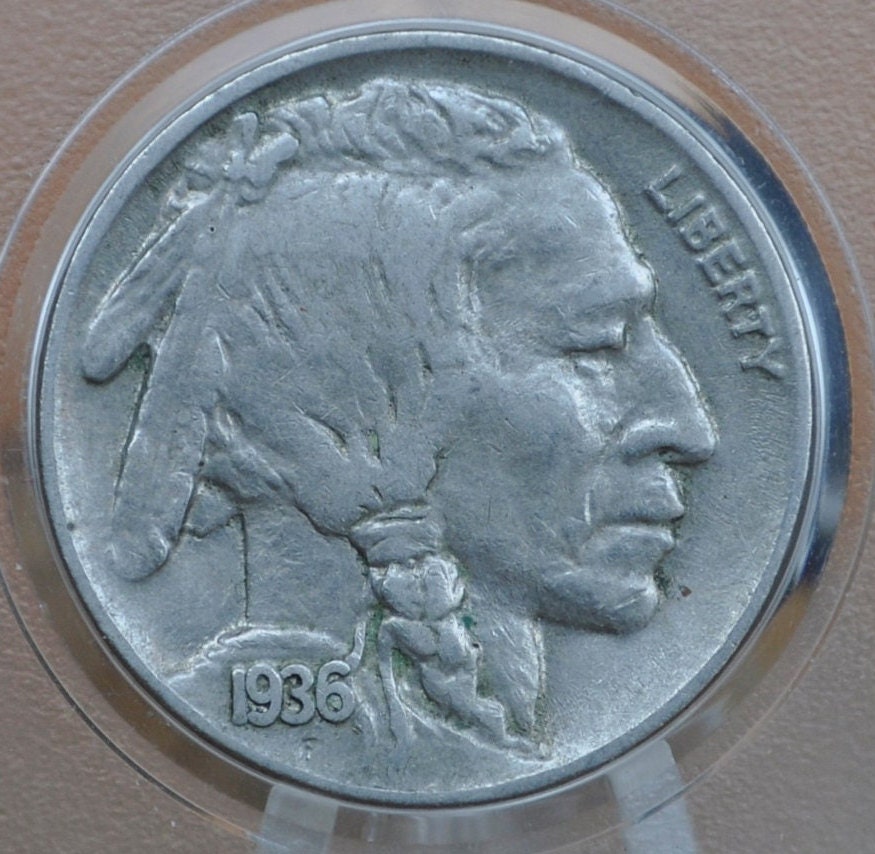1936-S Buffalo Nickel - Choose by Grade VF-BU (Very Fine to Uncirculated) - San Francisco Mint - 1936 S Indian Head Nickel 1936 S