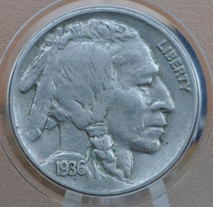 1936-S Buffalo Nickel - Choose by Grade VF-BU (Very Fine to Uncirculated) - San Francisco Mint - 1936 S Indian Head Nickel 1936 S